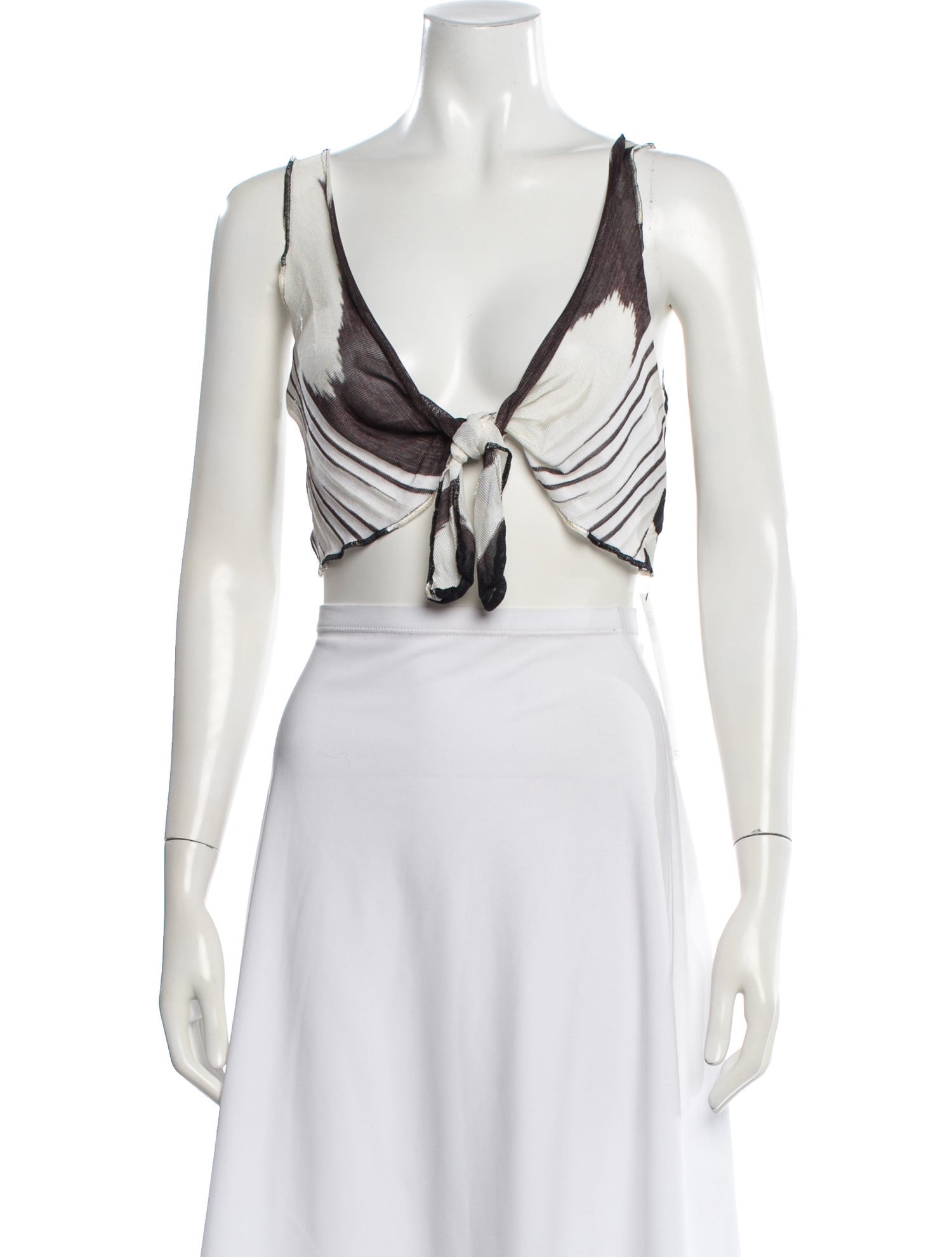 Missoni Sport Patterned V-Neck Crop Top