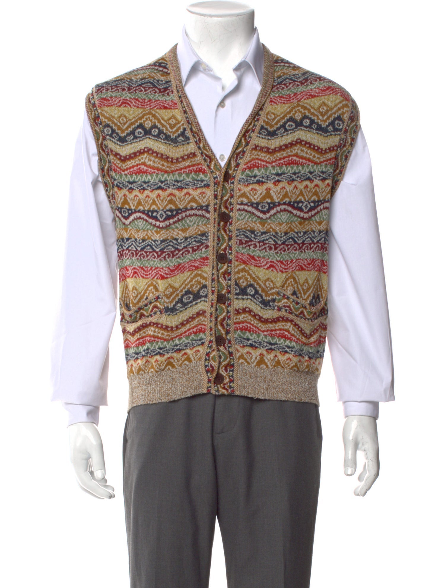 Missoni Sport Printed V-Neck Sweater Vest