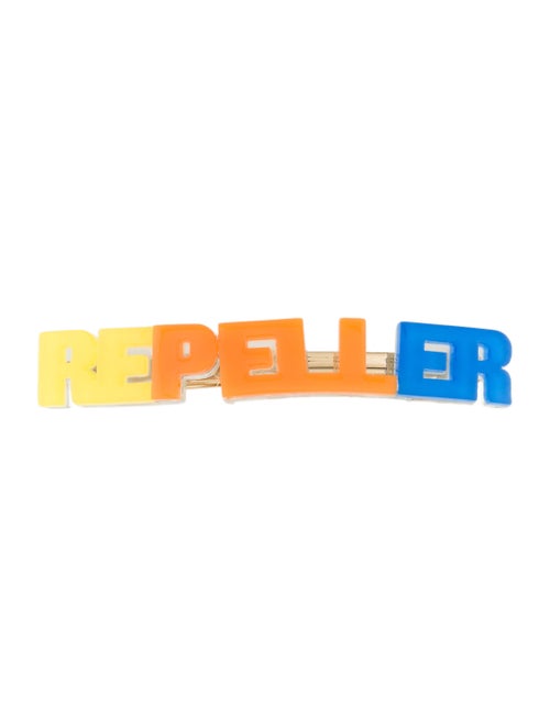 Man Repeller Acetate Logo Barrette Orange