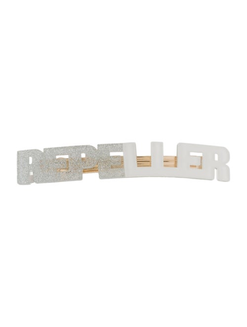 Man Repeller Acetate Logo Barrette Silver
