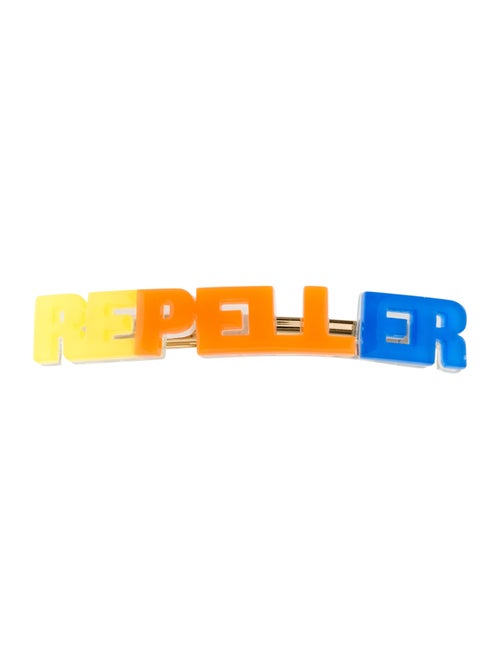 Man Repeller Acetate Logo Barrette Yellow