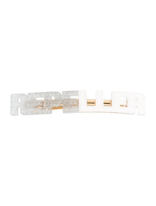 Man Repeller Acetate Logo Barrette Silver