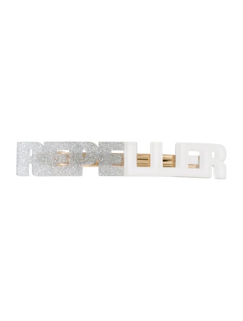 Man Repeller Acetate Logo Barrette Silver