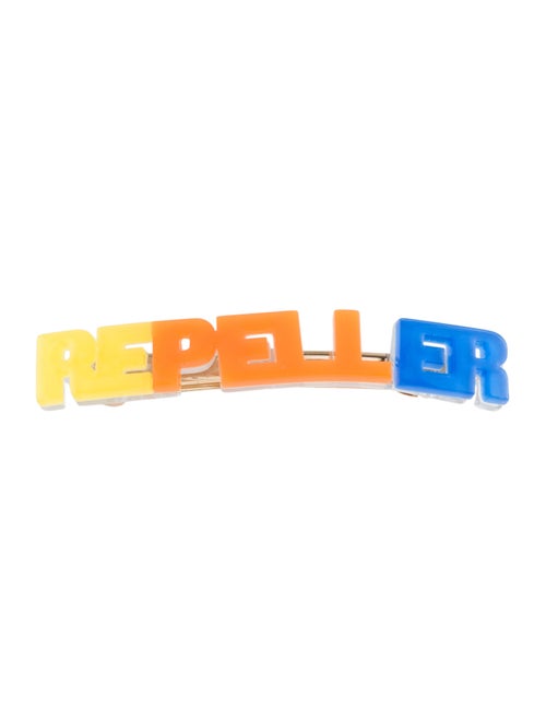 Man Repeller Acetate Logo Barrette Yellow
