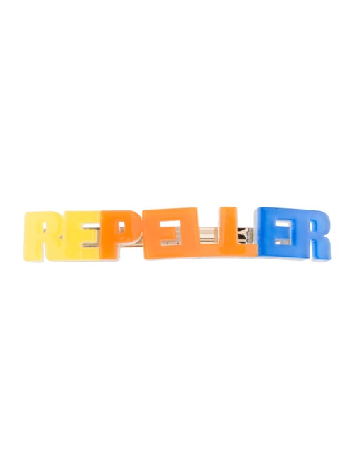 Man Repeller Acetate Logo Barrette Yellow