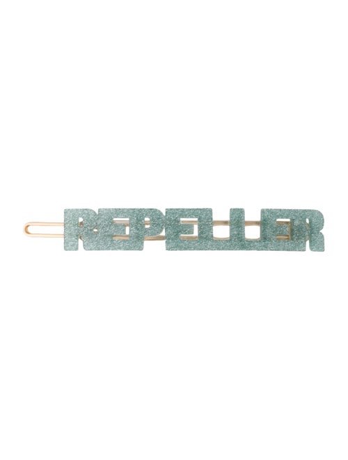 Man Repeller Acetate Logo Barette blue