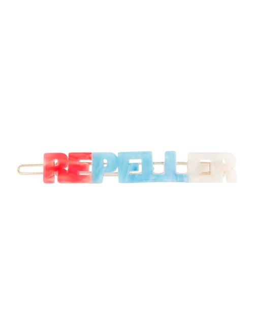 Man Repeller Acetate Logo Barrette Red