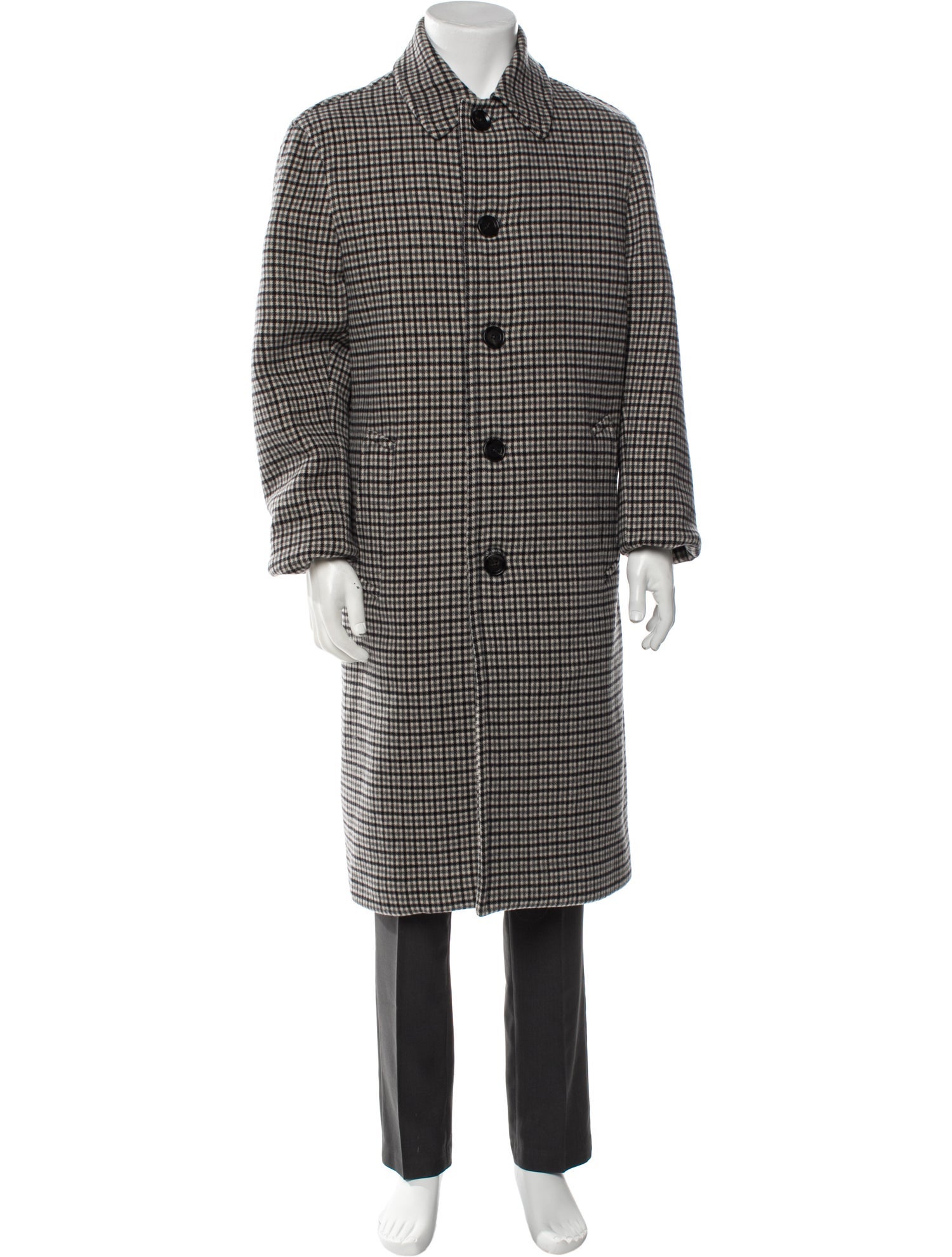 Mr. Porter Wool Houndstooth Print Overcoat