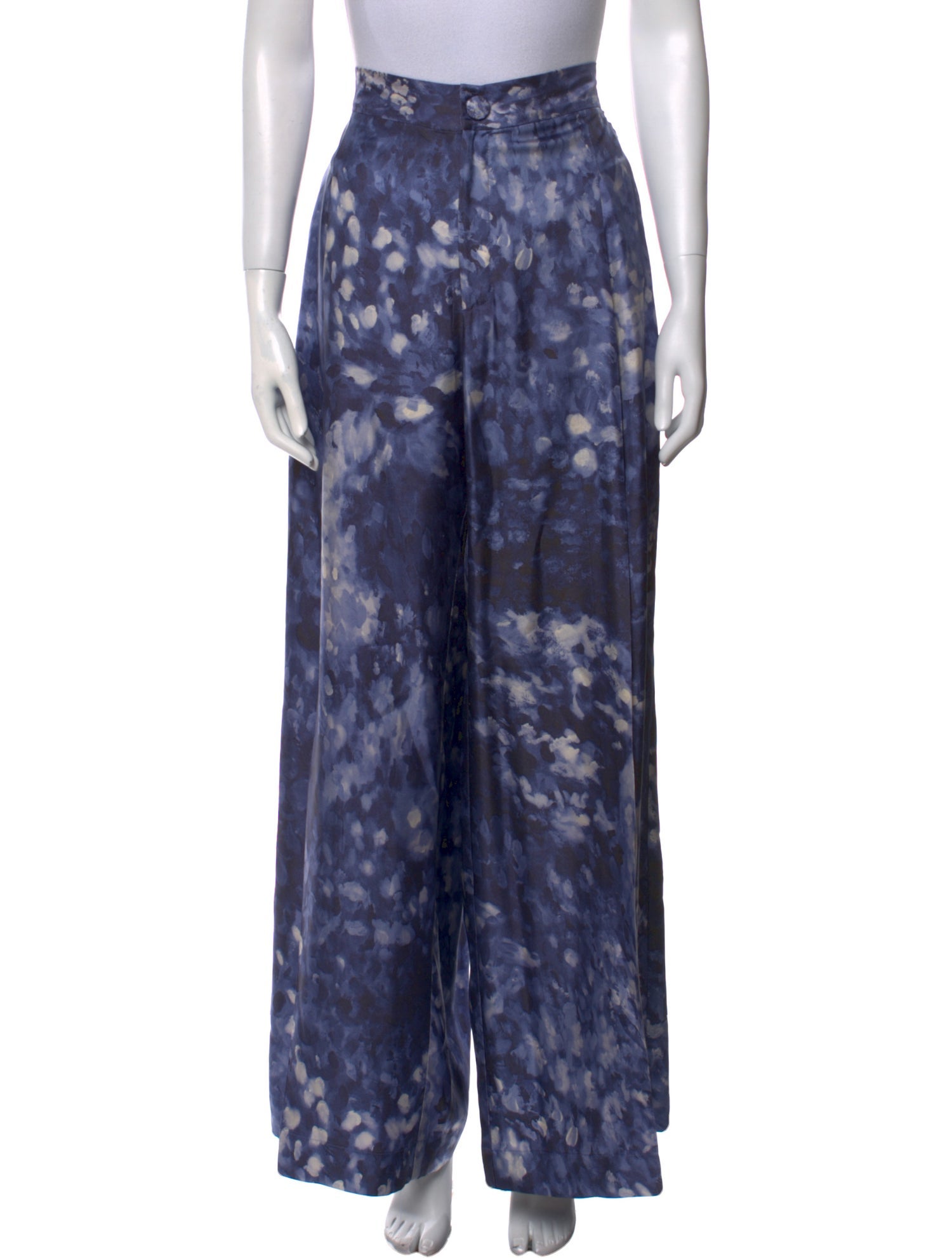 Maria Elena Villamil Silk Wide Leg Pants