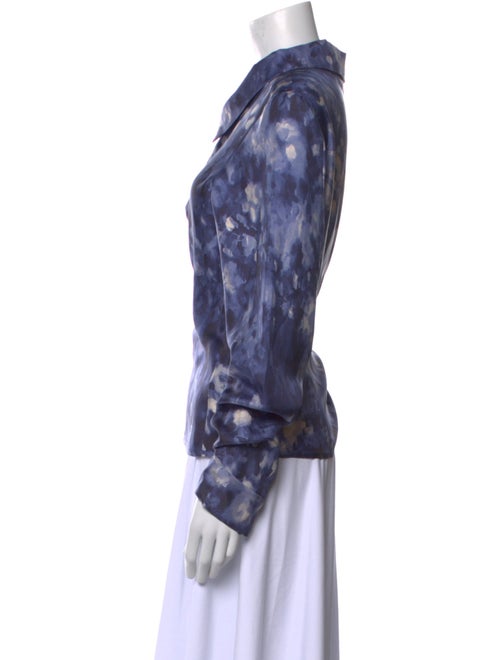Maria Elena Villamil Silk Tie-Dye Print Button-Up Top