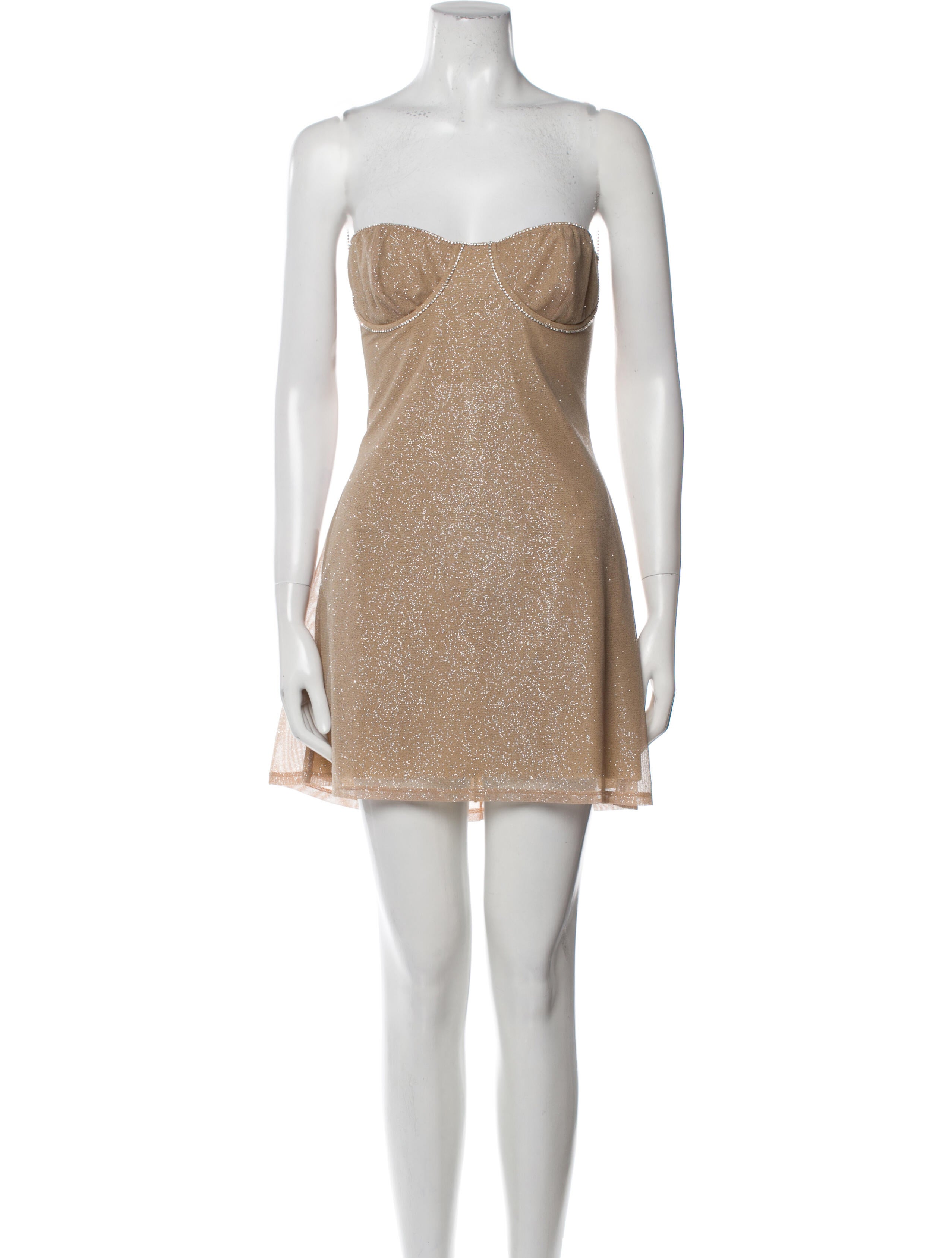 Mirror Palais Strapless Mini Dress - Neutrals Dresses, Clothing -  WMPIA20066 | The RealReal