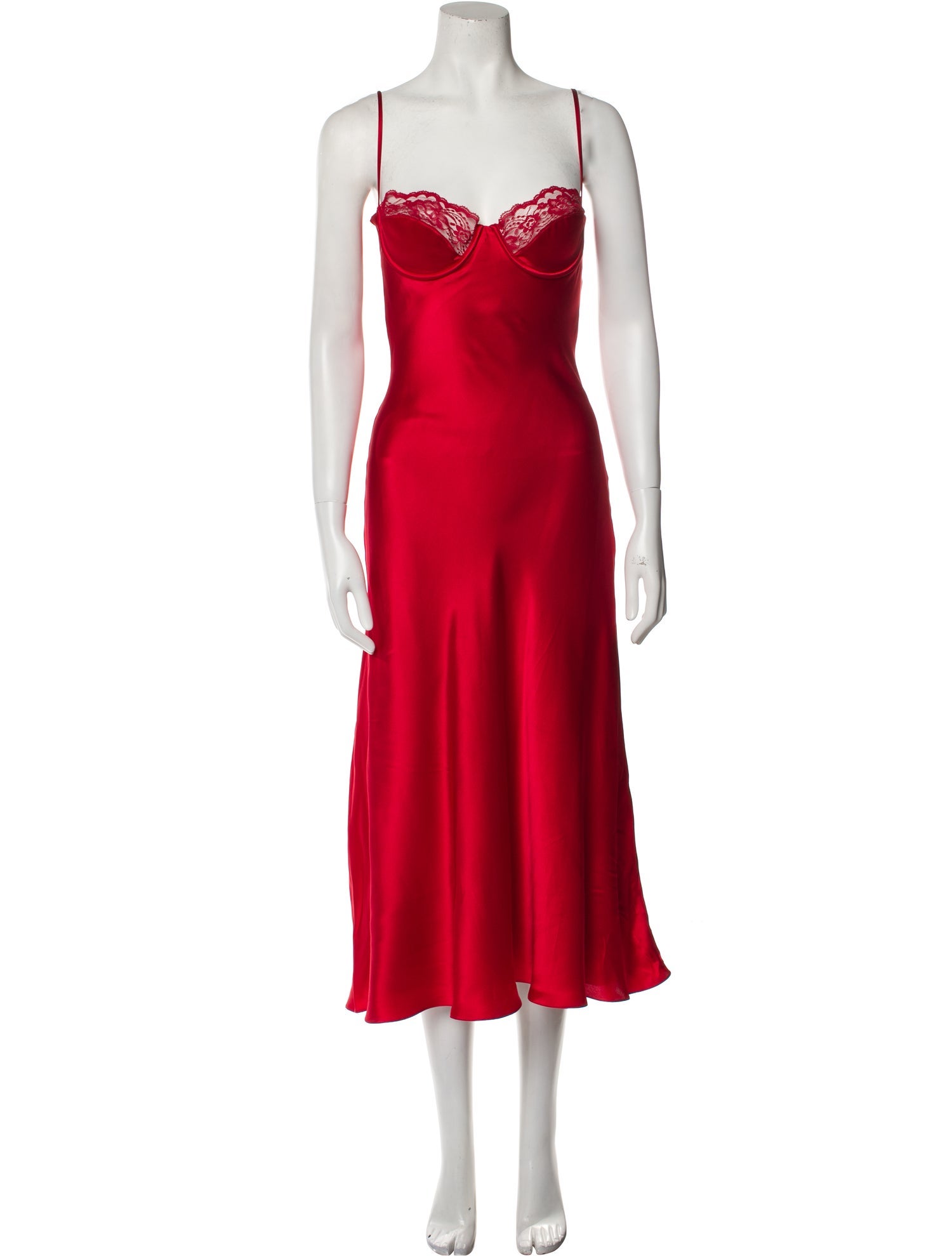 open lace back dress Dolcezza Sweetheart Neckline Maxi Dress in Red main image 1