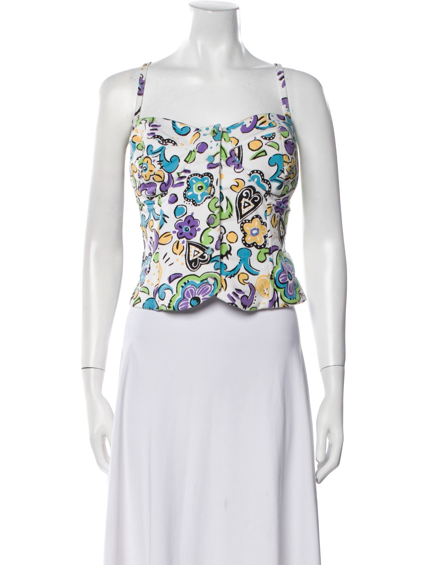 Mirror Palais Printed Square Neckline Crop Top