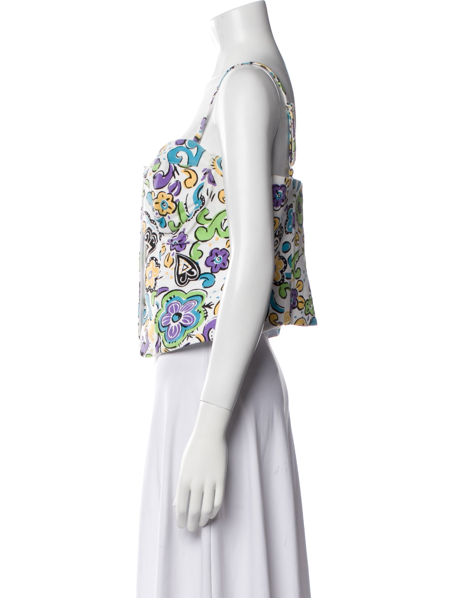 Mirror Palais Printed Square Neckline Crop Top