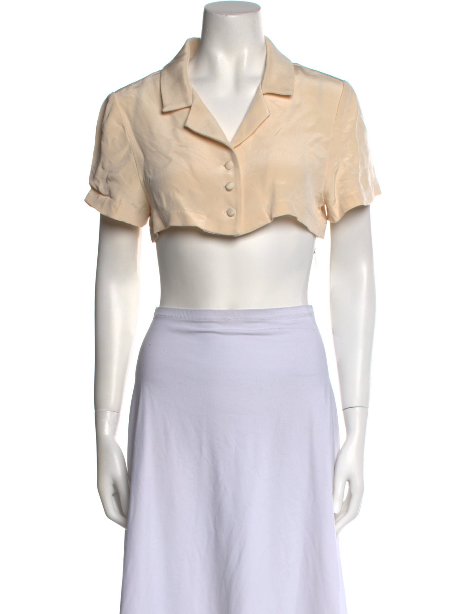 Mirror Palais Silk Short Sleeve Crop Top