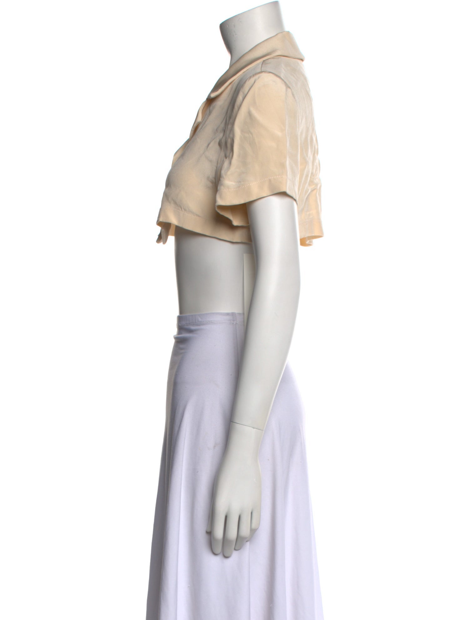 Mirror Palais Silk Short Sleeve Crop Top