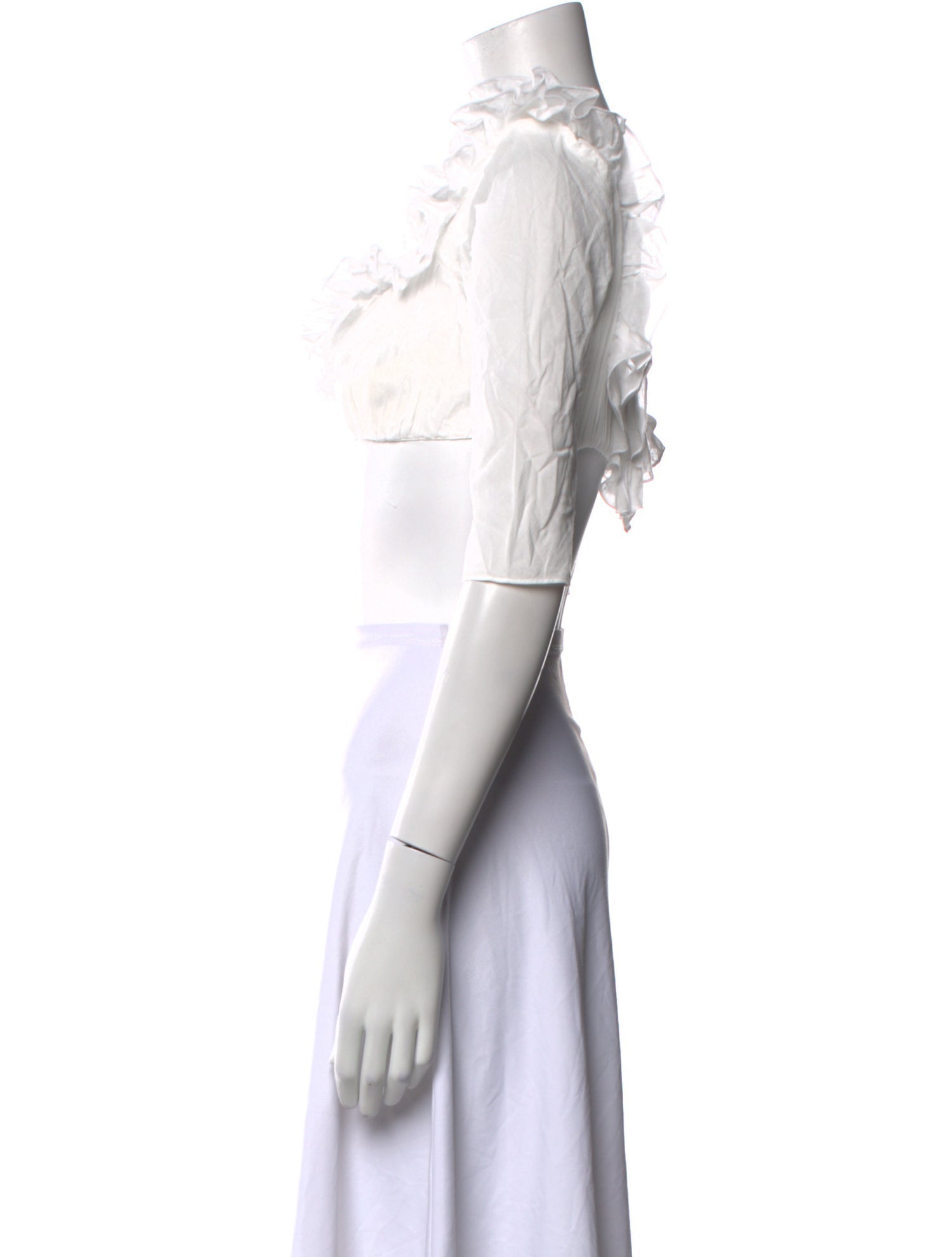 Mirror Palais Scoop Neck Three-Quarter Sleeve Crop Top