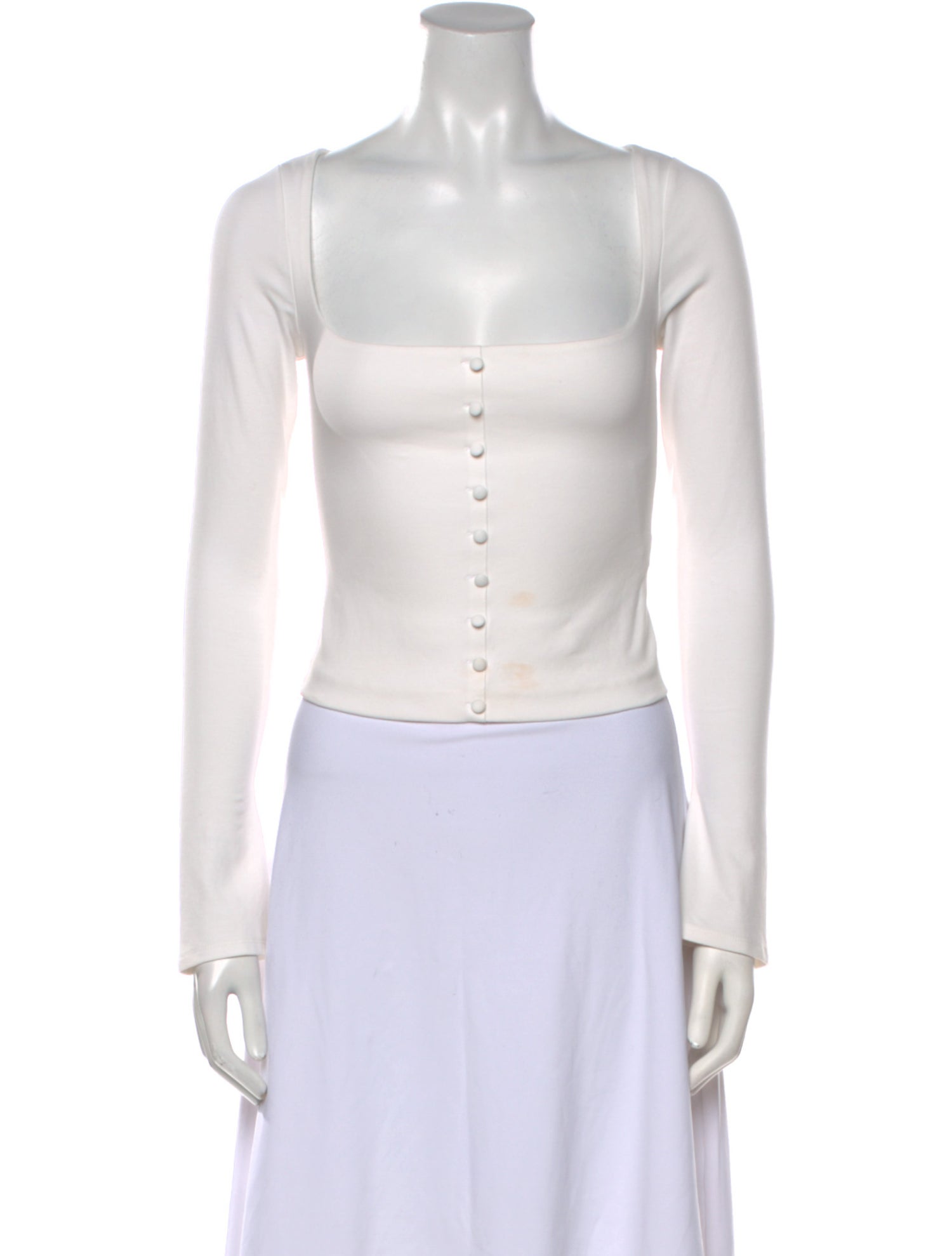 Mirror Palais Square Neckline Long Sleeve Crop Top