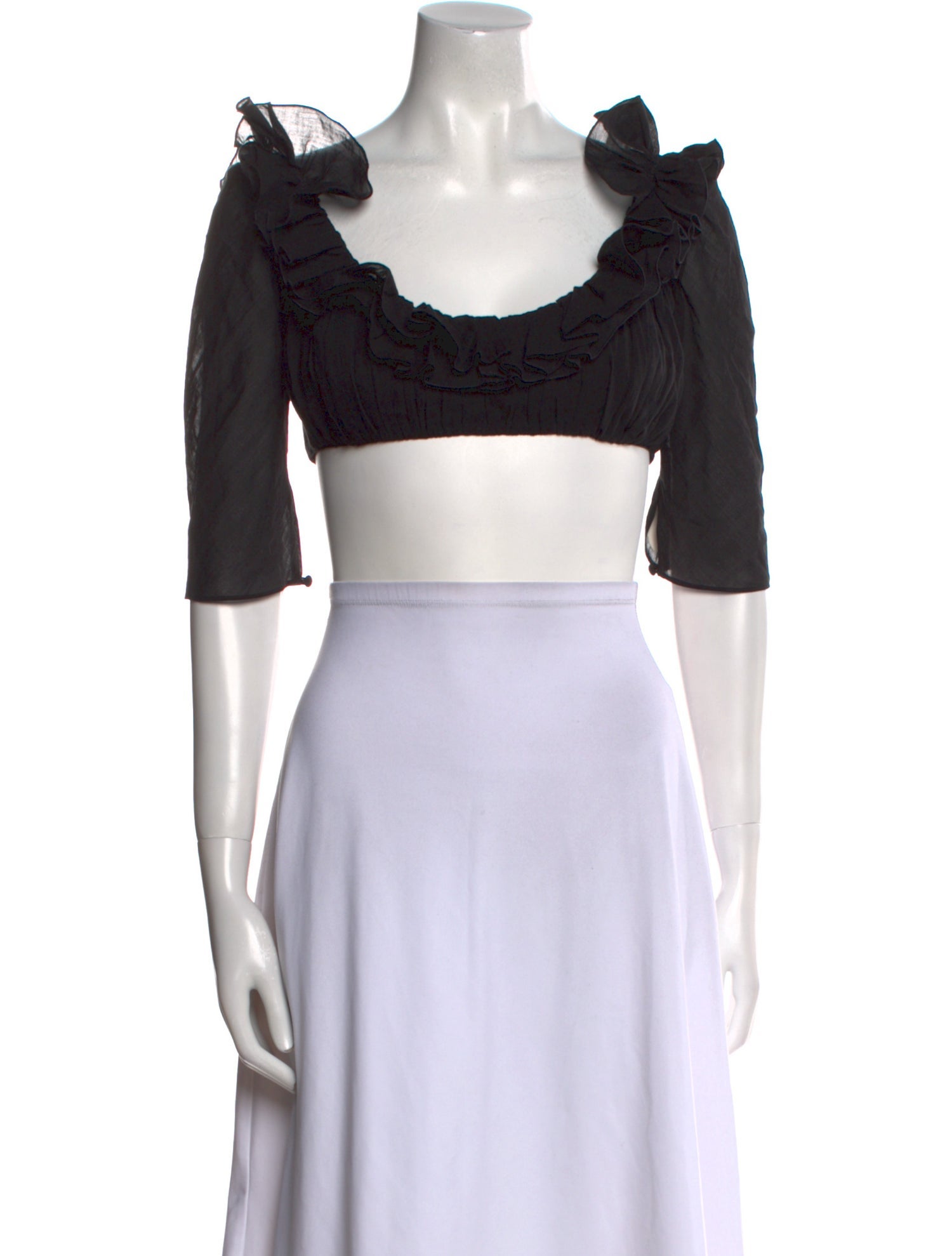 Mirror Palais Square Neckline Short Sleeve Crop Top