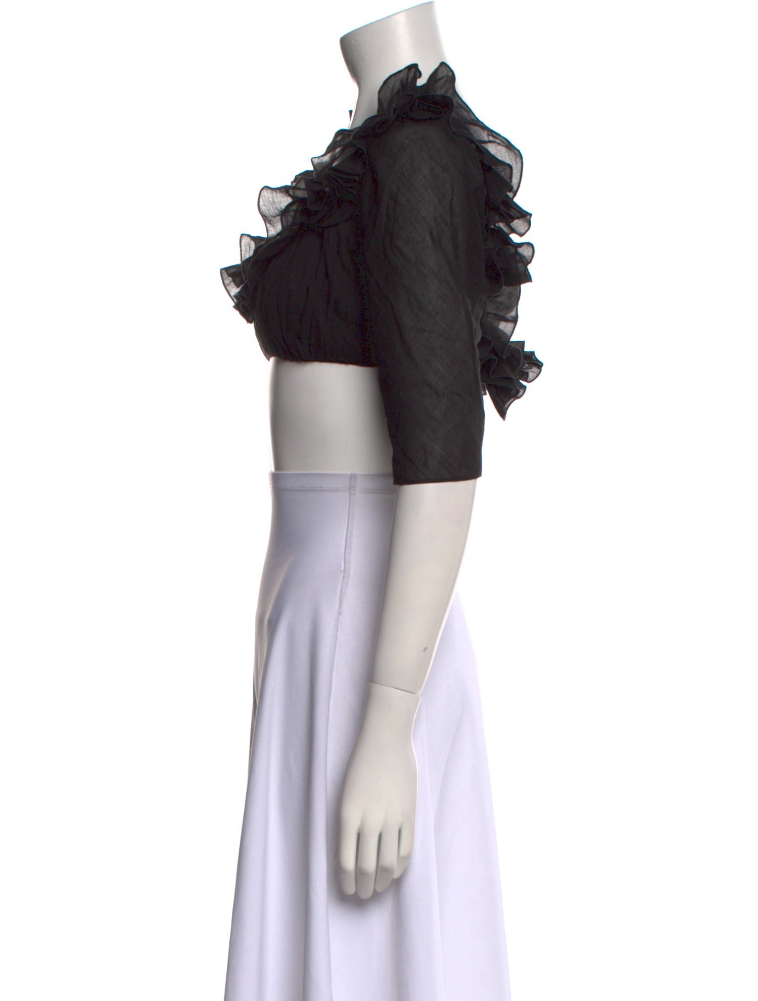 Mirror Palais Square Neckline Short Sleeve Crop Top