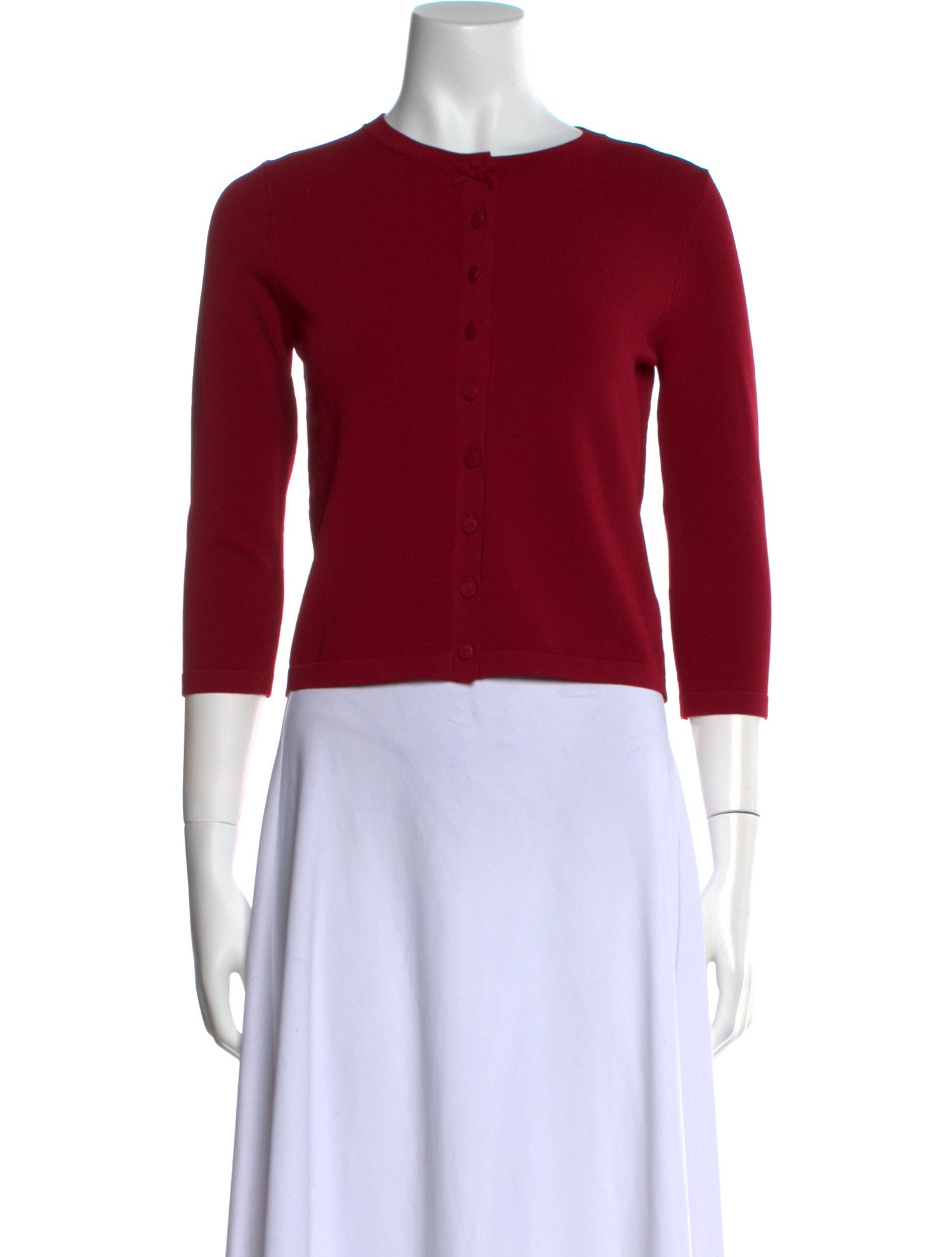 Mirror Palais Crew Neck Three-Quarter Sleeve Crop Top