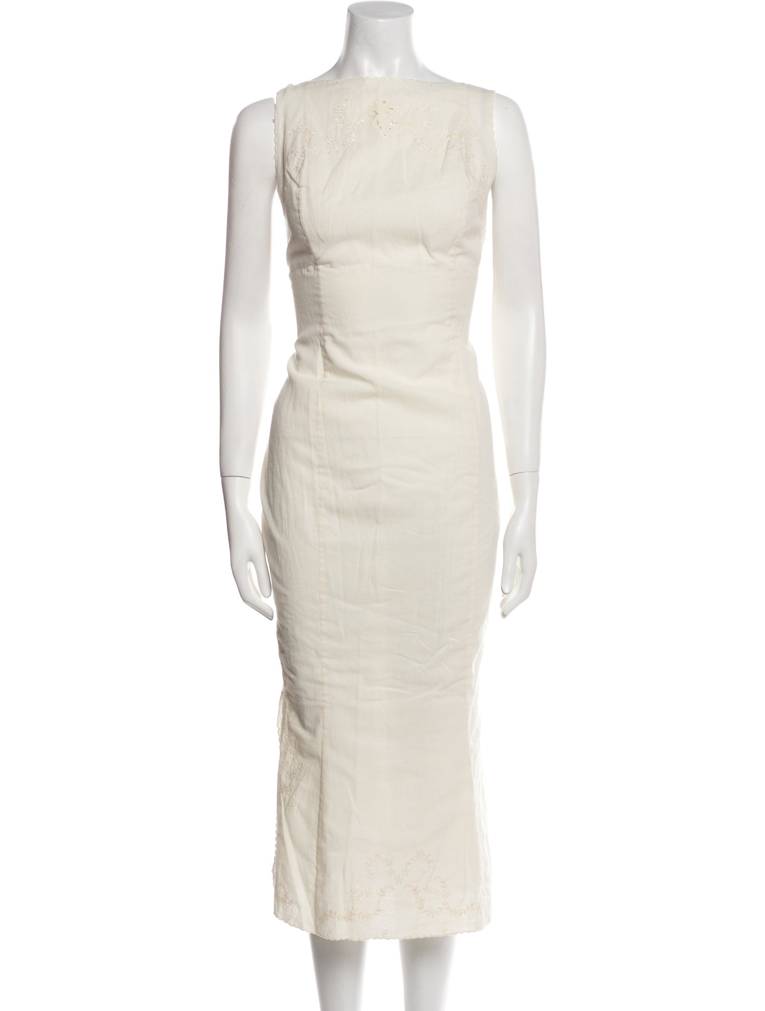 Mirror Palais Bateau Neckline Midi Length Dress