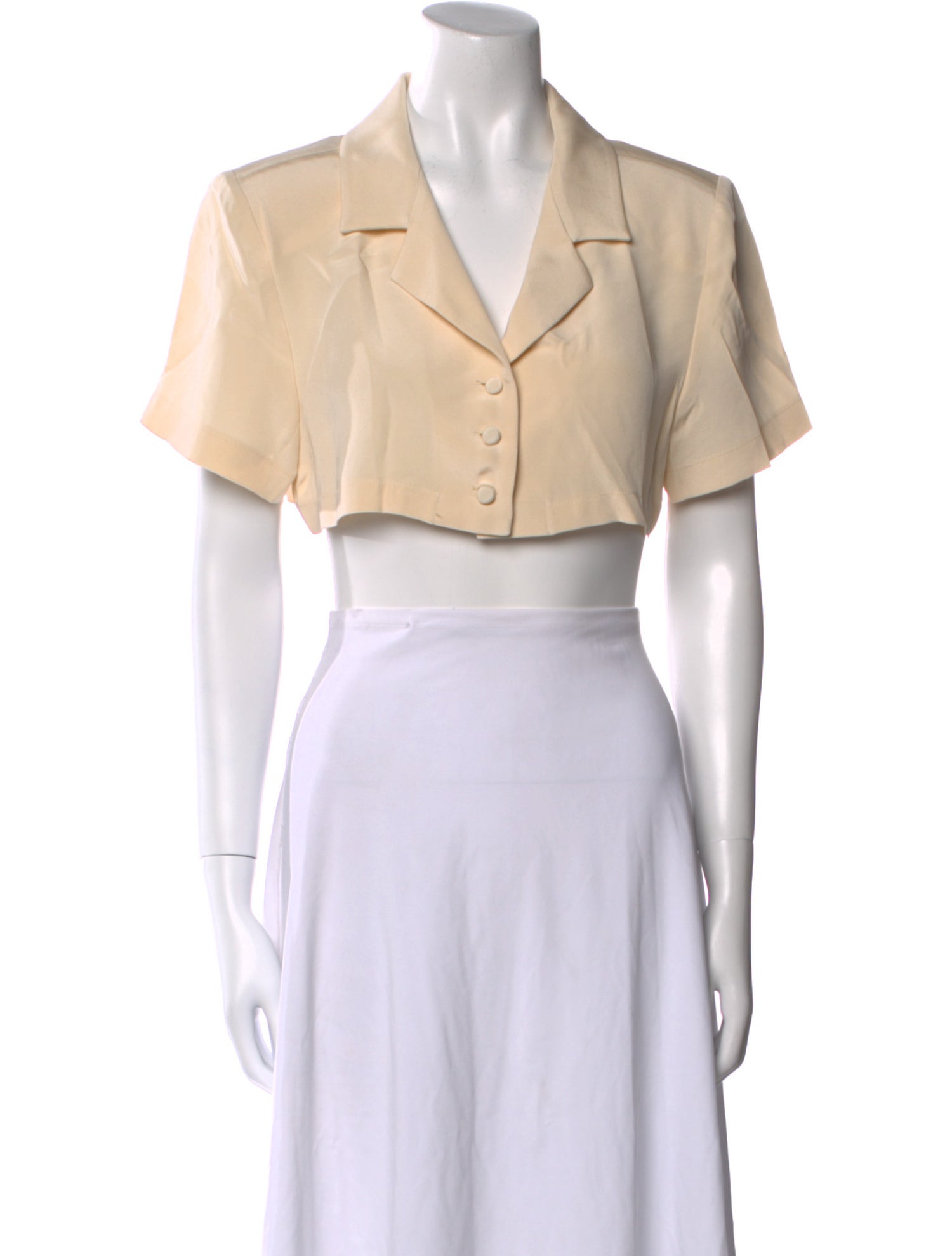 Mirror Palais Silk Short Sleeve Crop Top