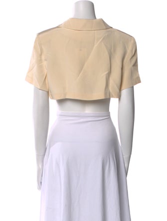 Mirror Palais Silk Short Sleeve Crop Top