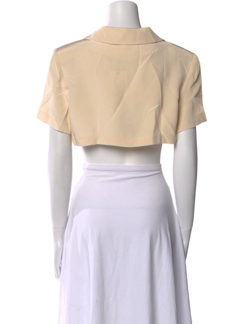 Mirror Palais Silk Short Sleeve Crop Top