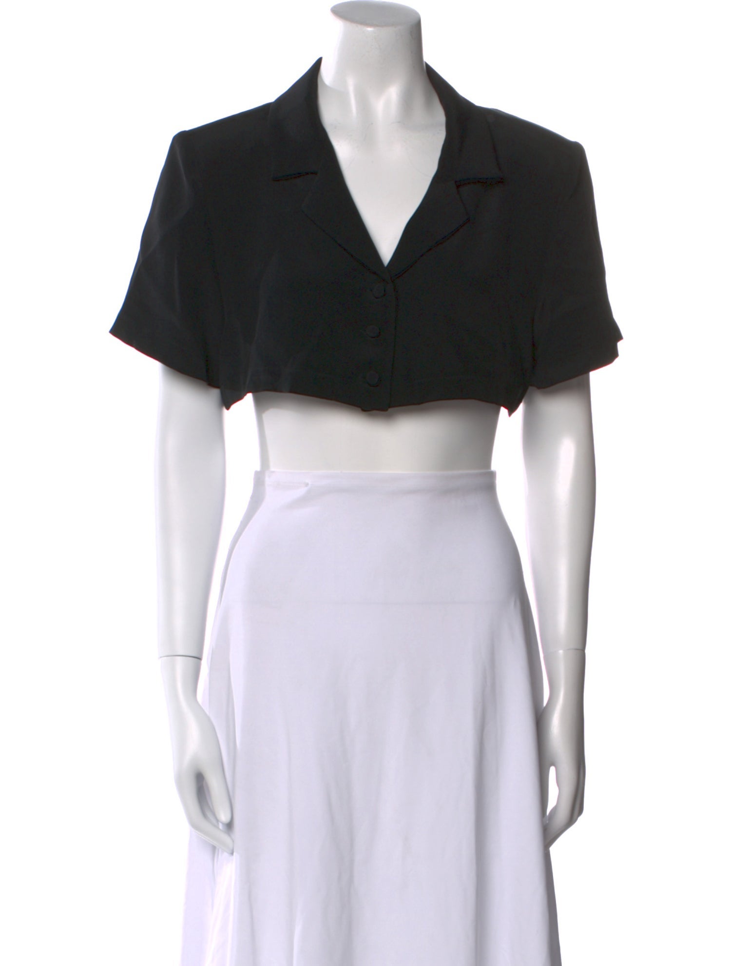 Mirror Palais Silk Short Sleeve Crop Top w/ Tags