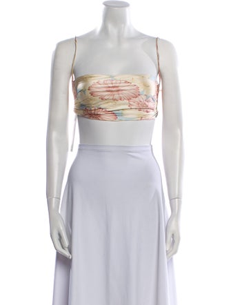 Mirror Palais Printed Square Neckline Crop Top