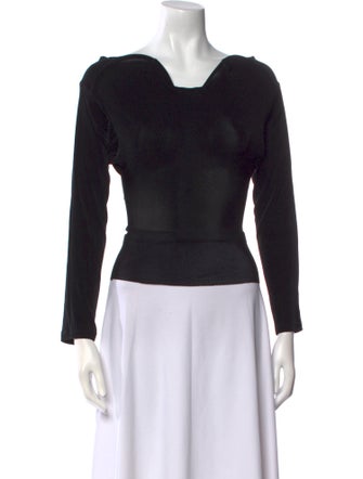 Mirror Palais Square Neckline Long Sleeve Top