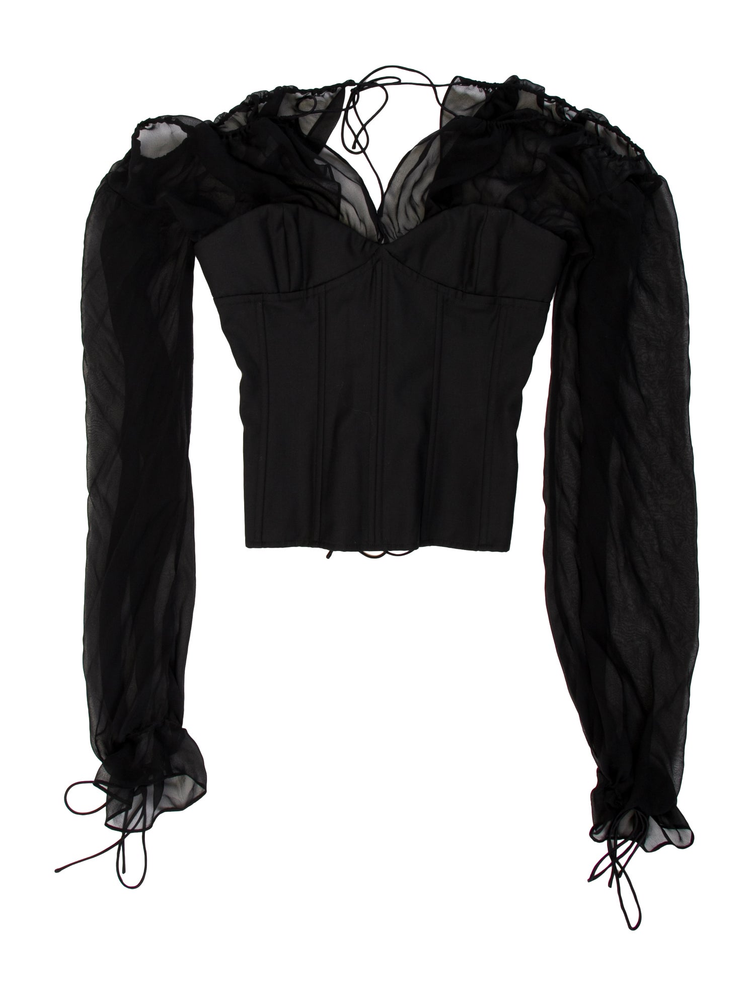 Mirror Palais Silk V-Neck Crop Top w/ Tags