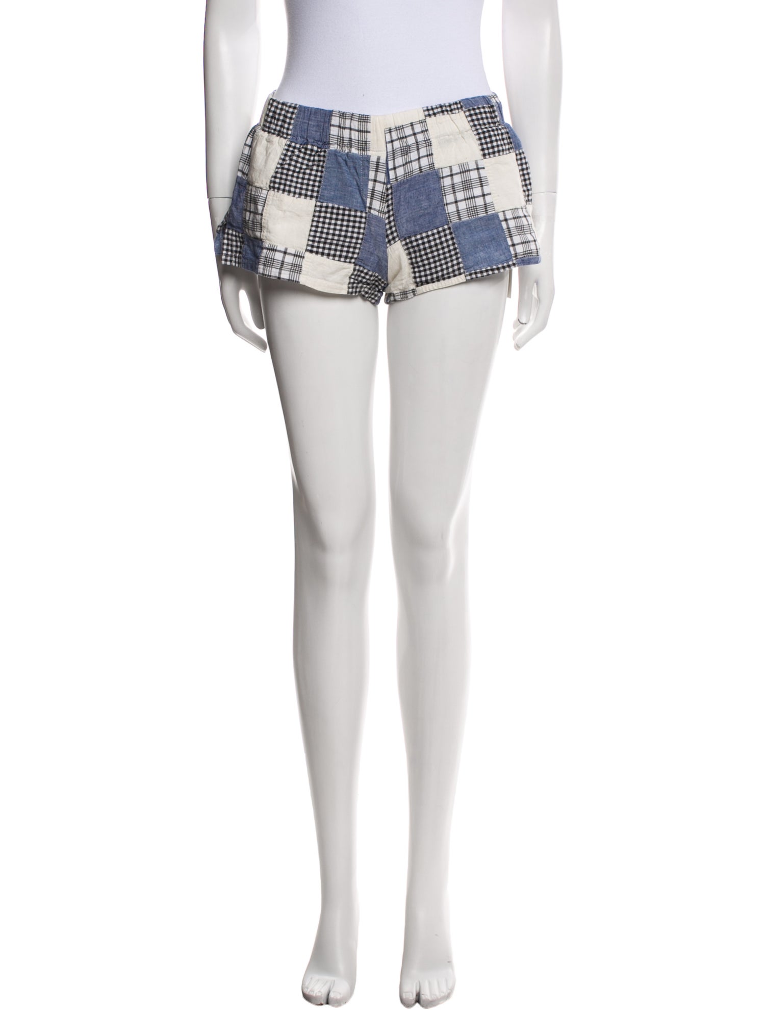 Mirror Palais Plaid Print Mini Shorts