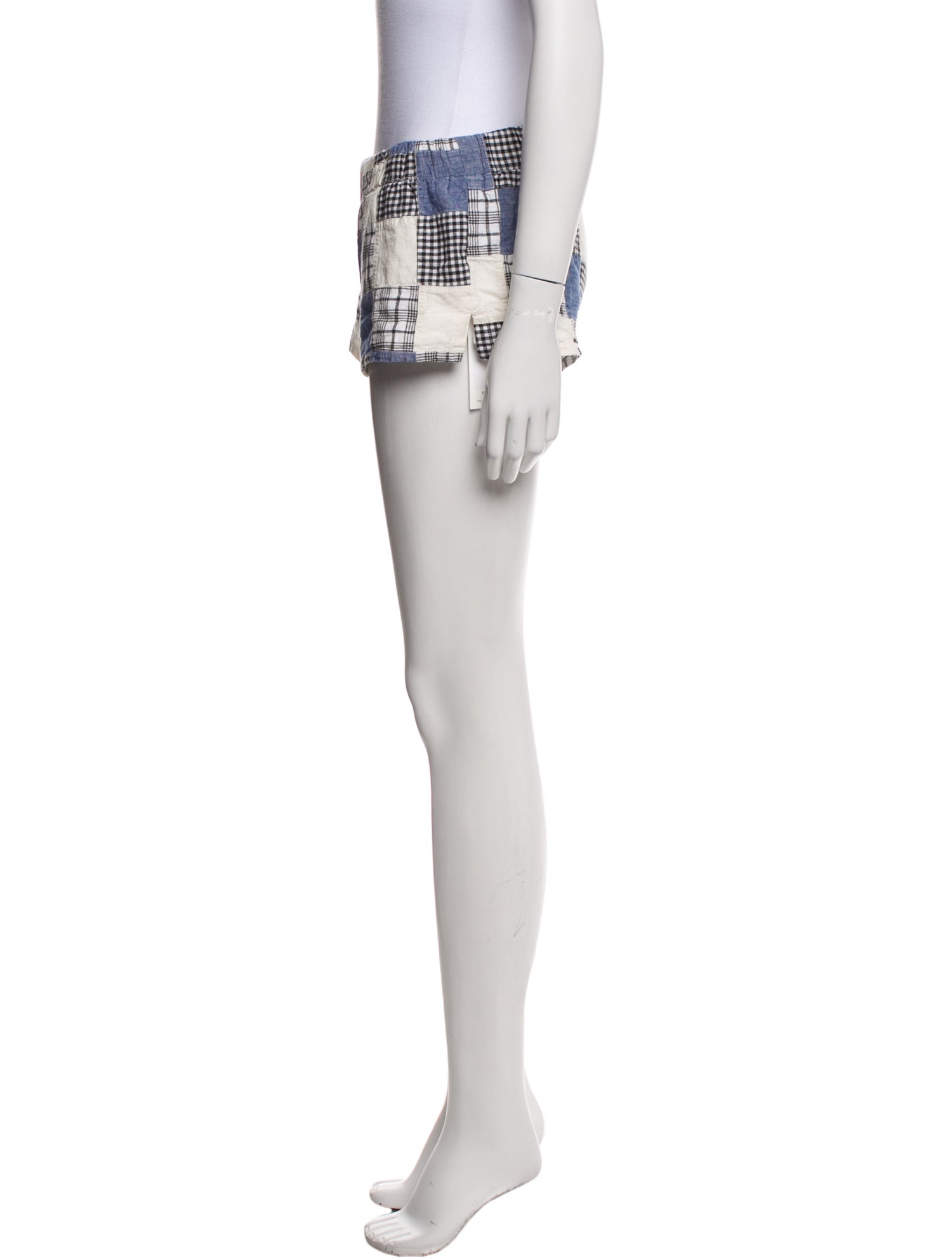 Mirror Palais Plaid Print Mini Shorts