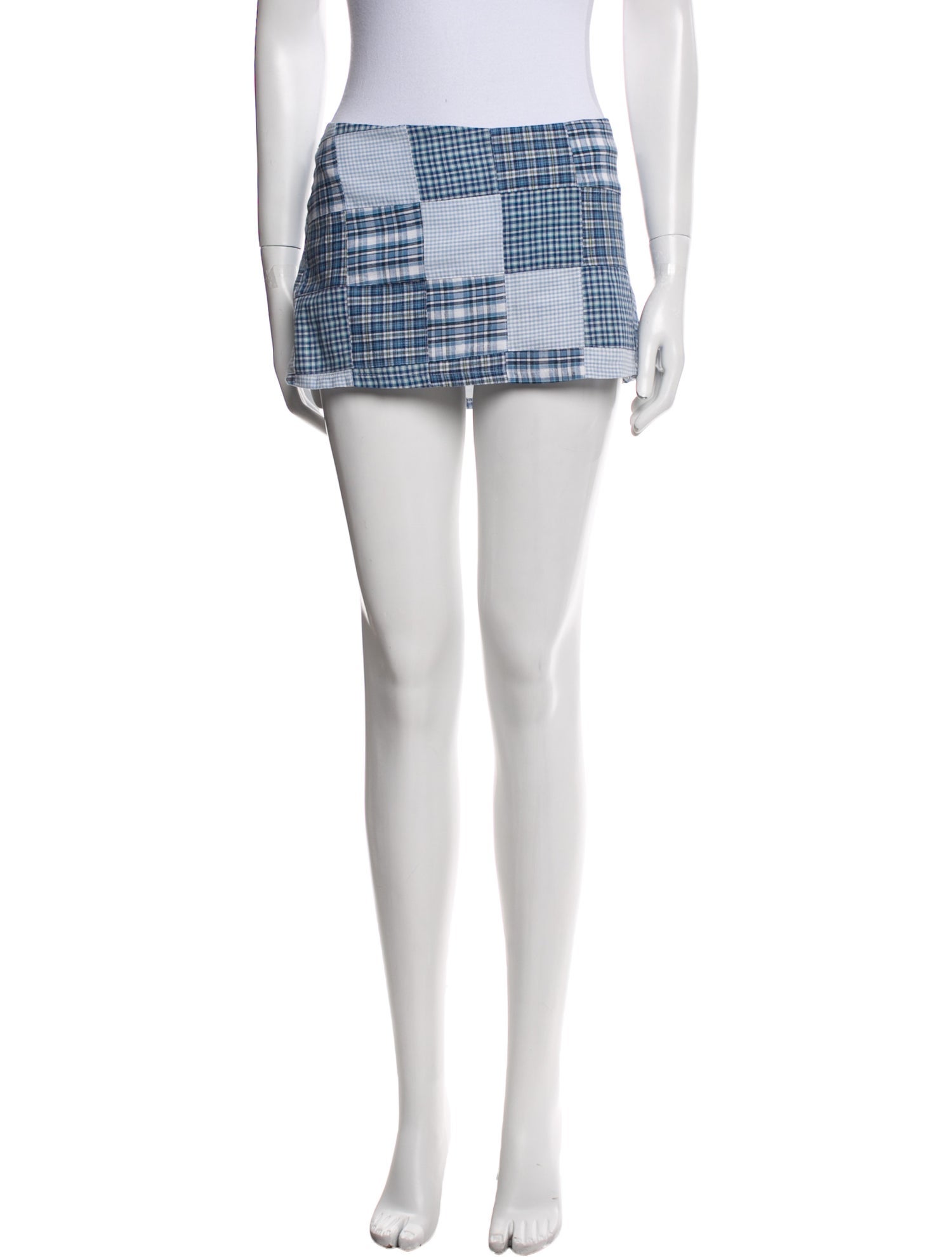 Mirror Palais Plaid Print Mini Skirt