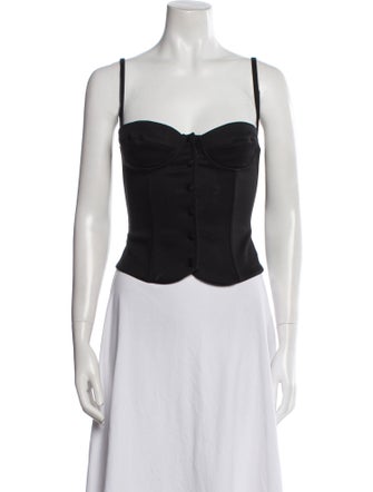 Mirror Palais Square Neckline Sleeveless Crop Top