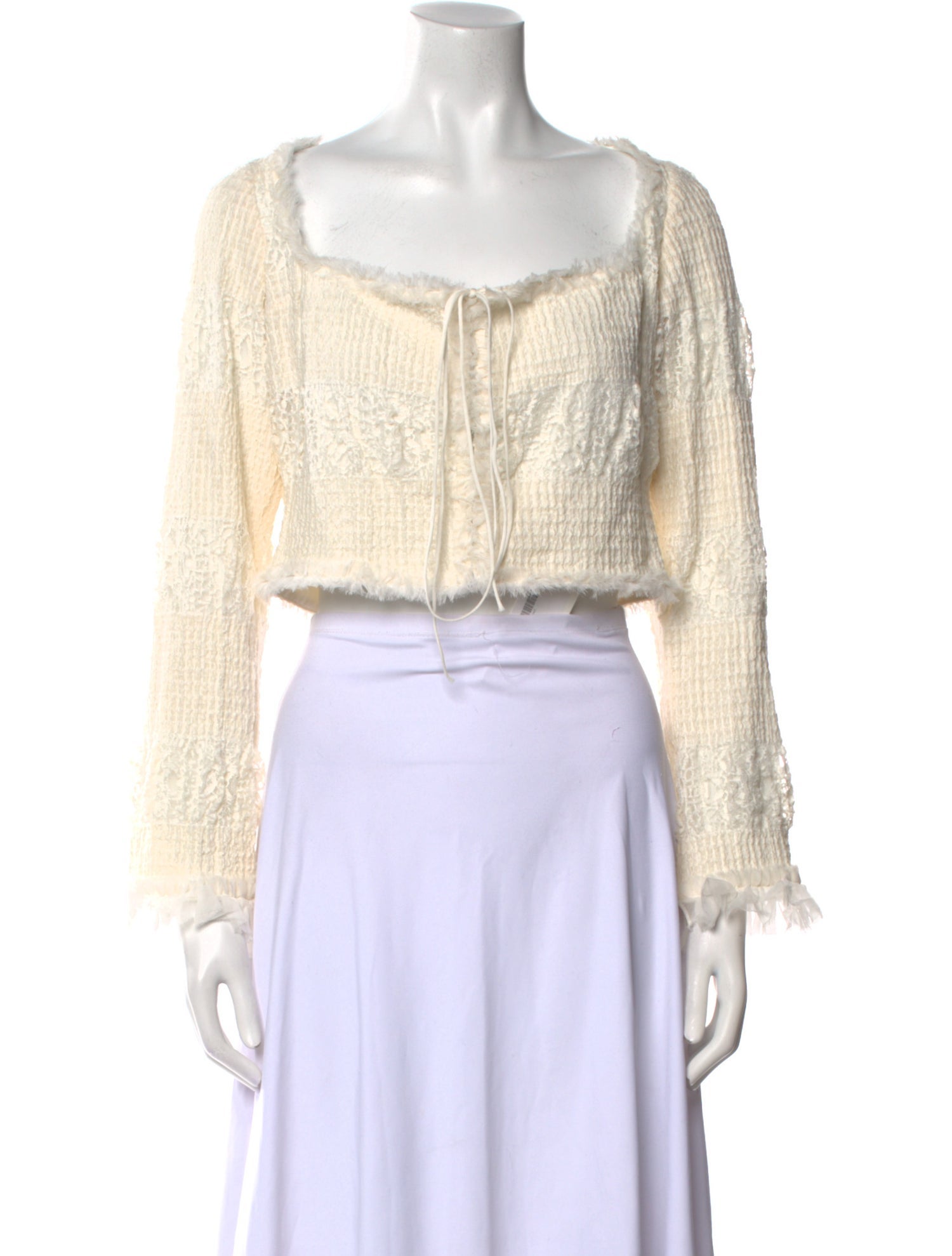 Mirror Palais Square Neckline Long Sleeve Crop Top