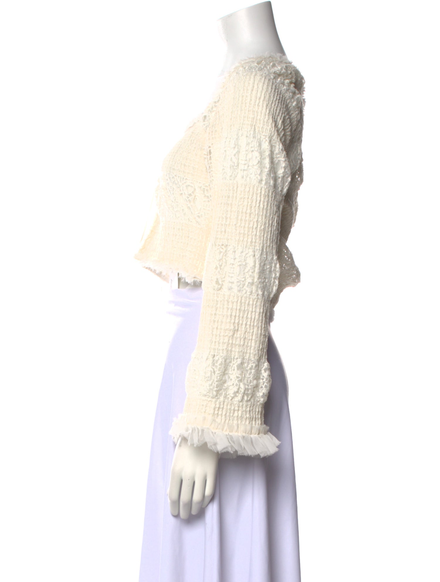 Mirror Palais Square Neckline Long Sleeve Crop Top