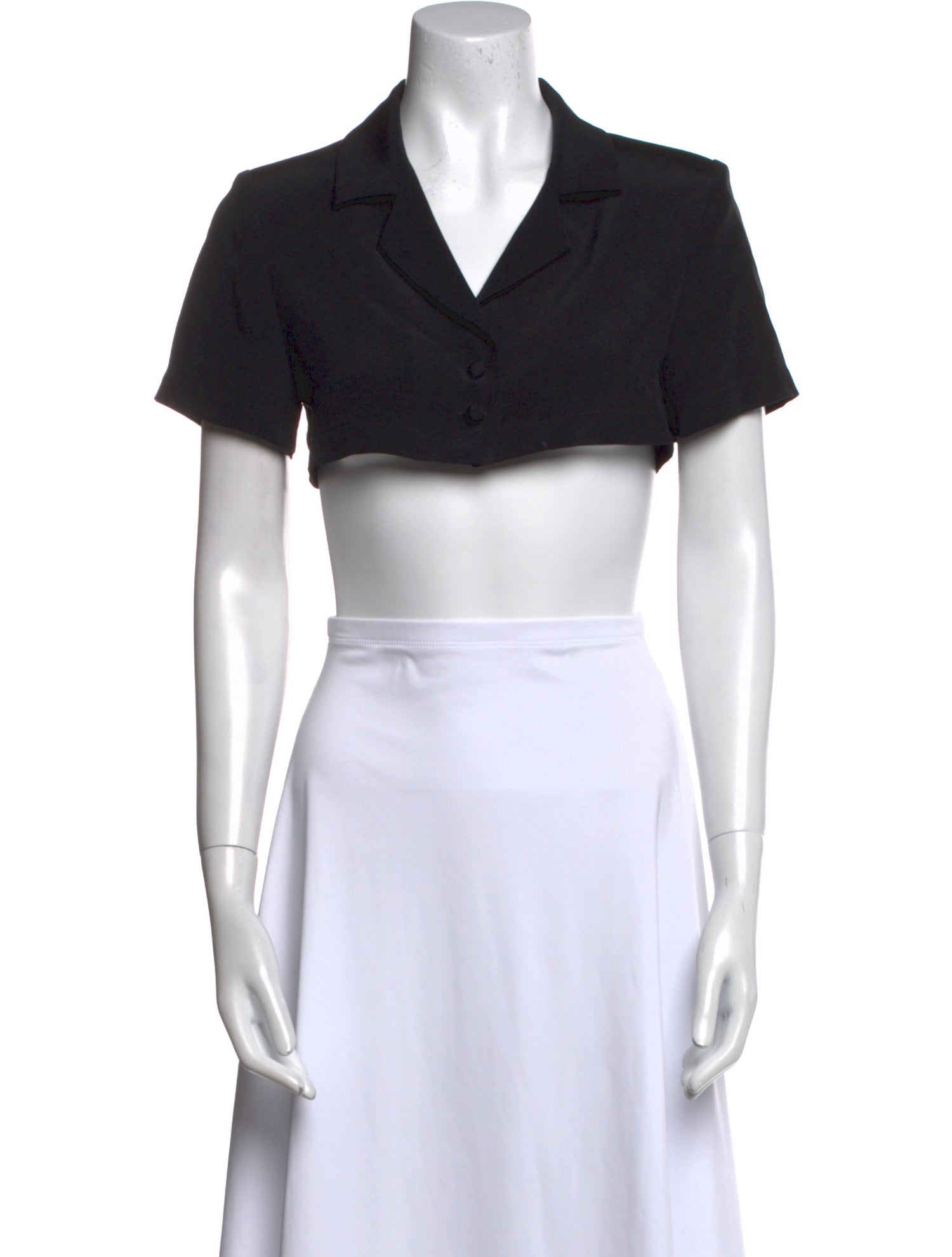 Mirror Palais Silk Short Sleeve Crop Top w/ Tags