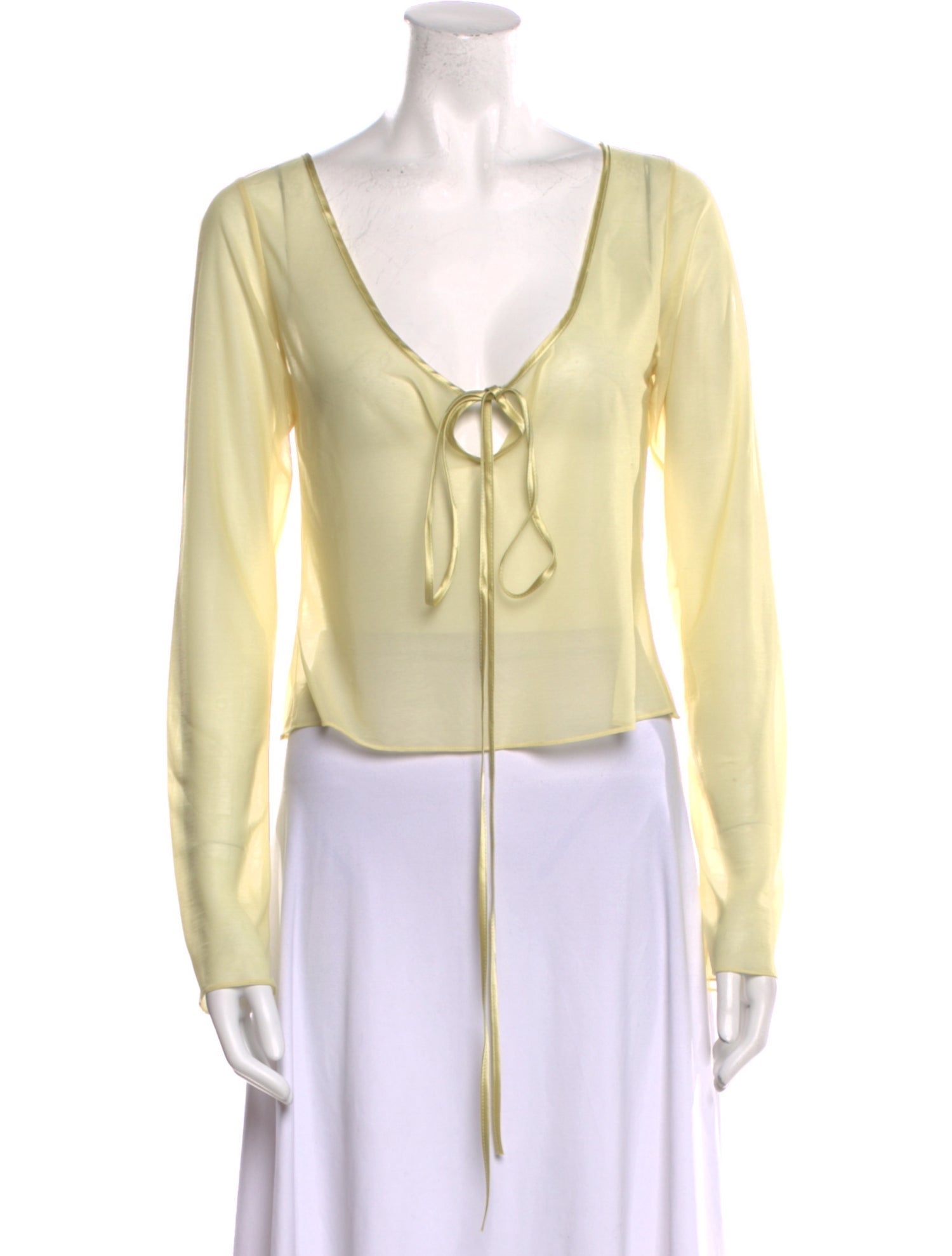 Mirror Palais Silk V-Neck Crop Top