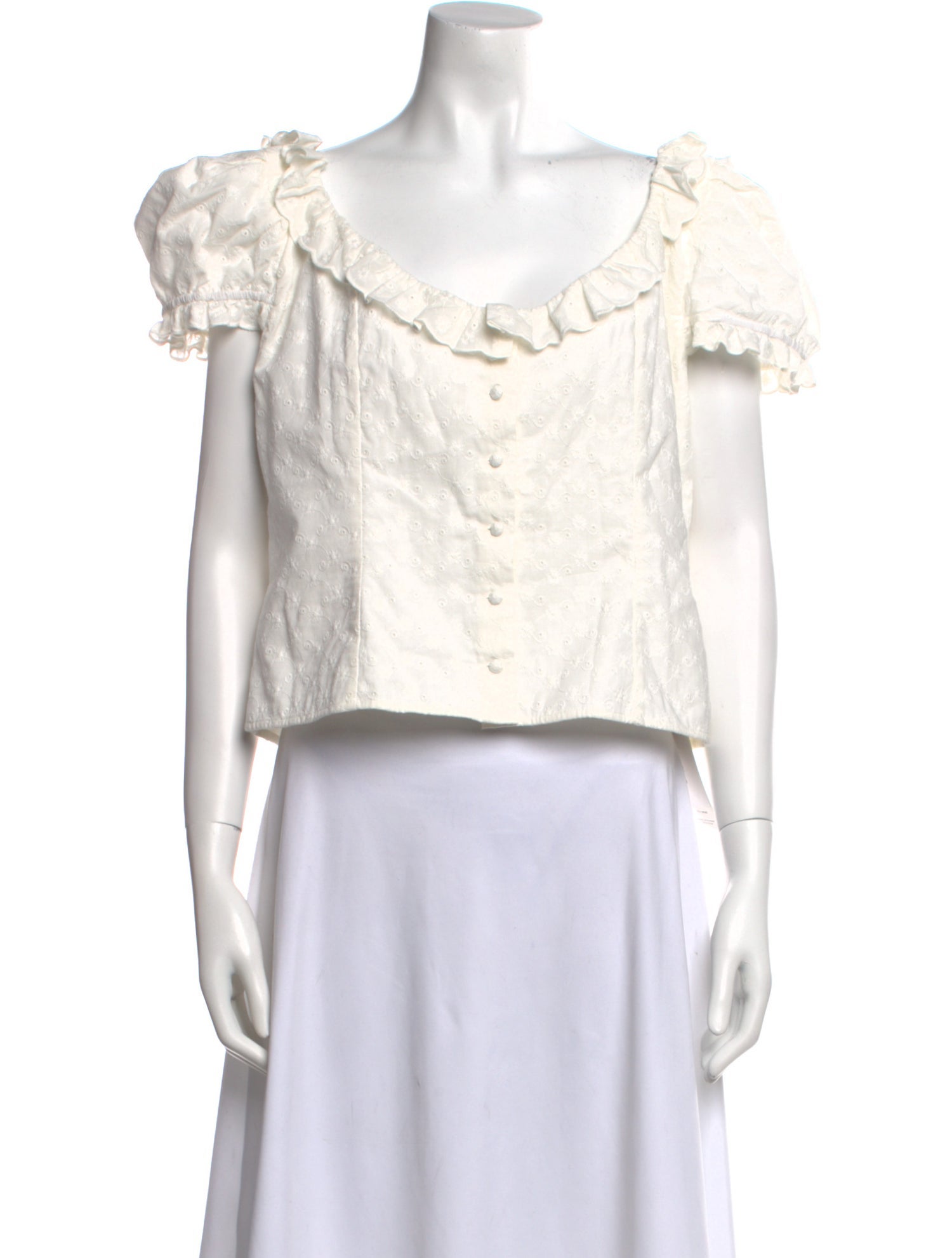 Mirror Palais Scoop Neck Short Sleeve Crop Top