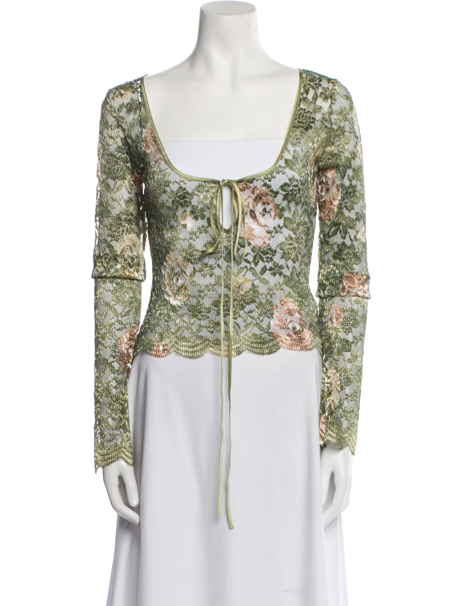 Mirror Palais Floral Print Square Neckline Top