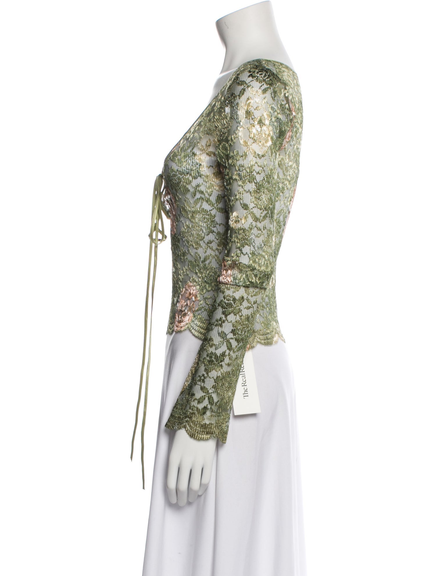 Mirror Palais Floral Print Square Neckline Top