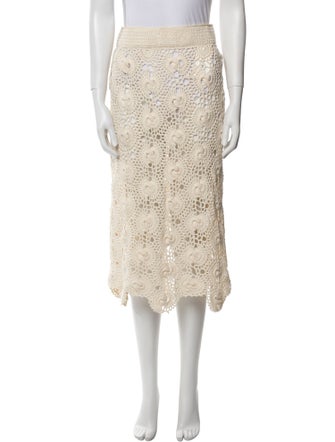 Mozhdeh Matin Lace Pattern Knee-Length Skirt