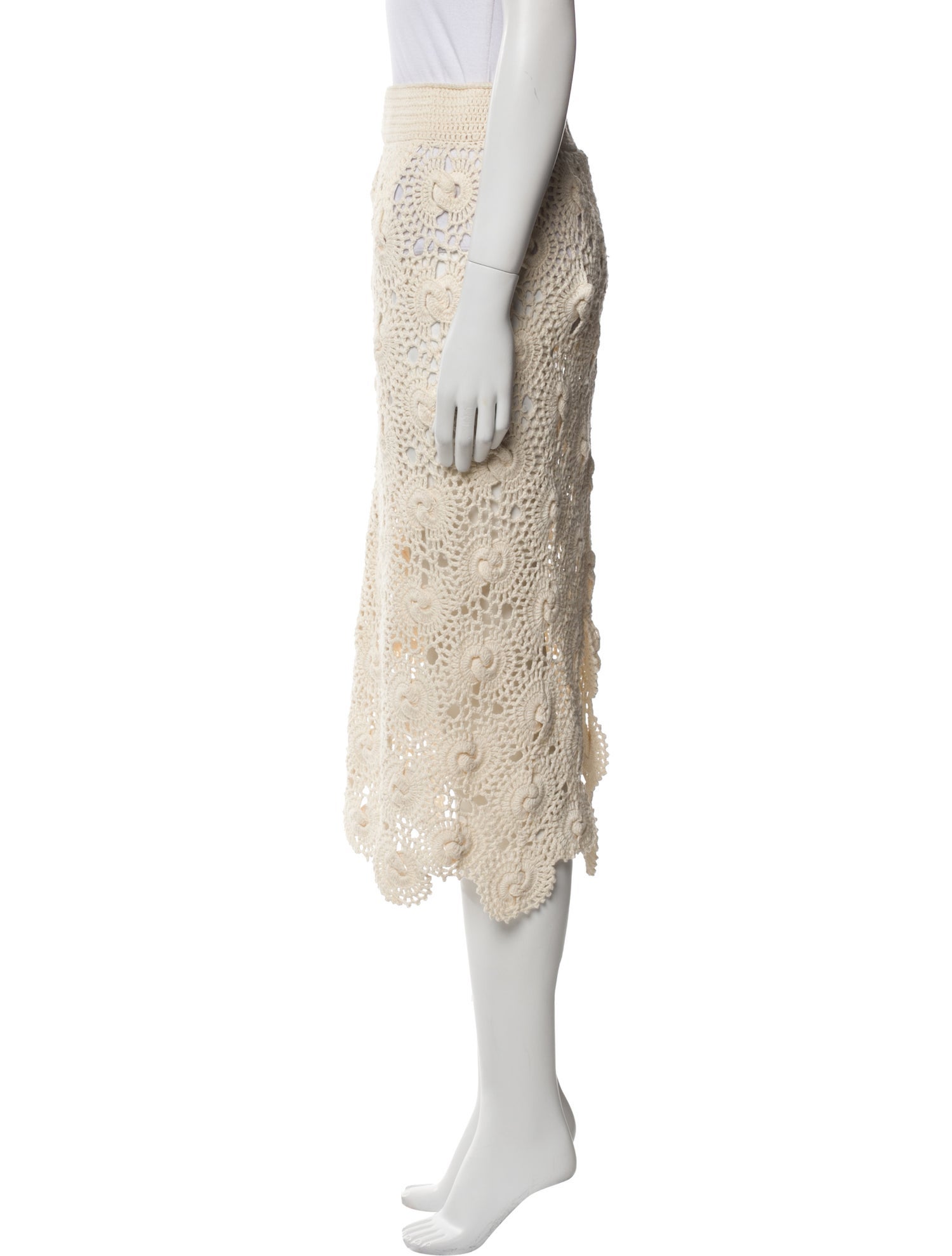 Mozhdeh Matin Lace Pattern Knee-Length Skirt