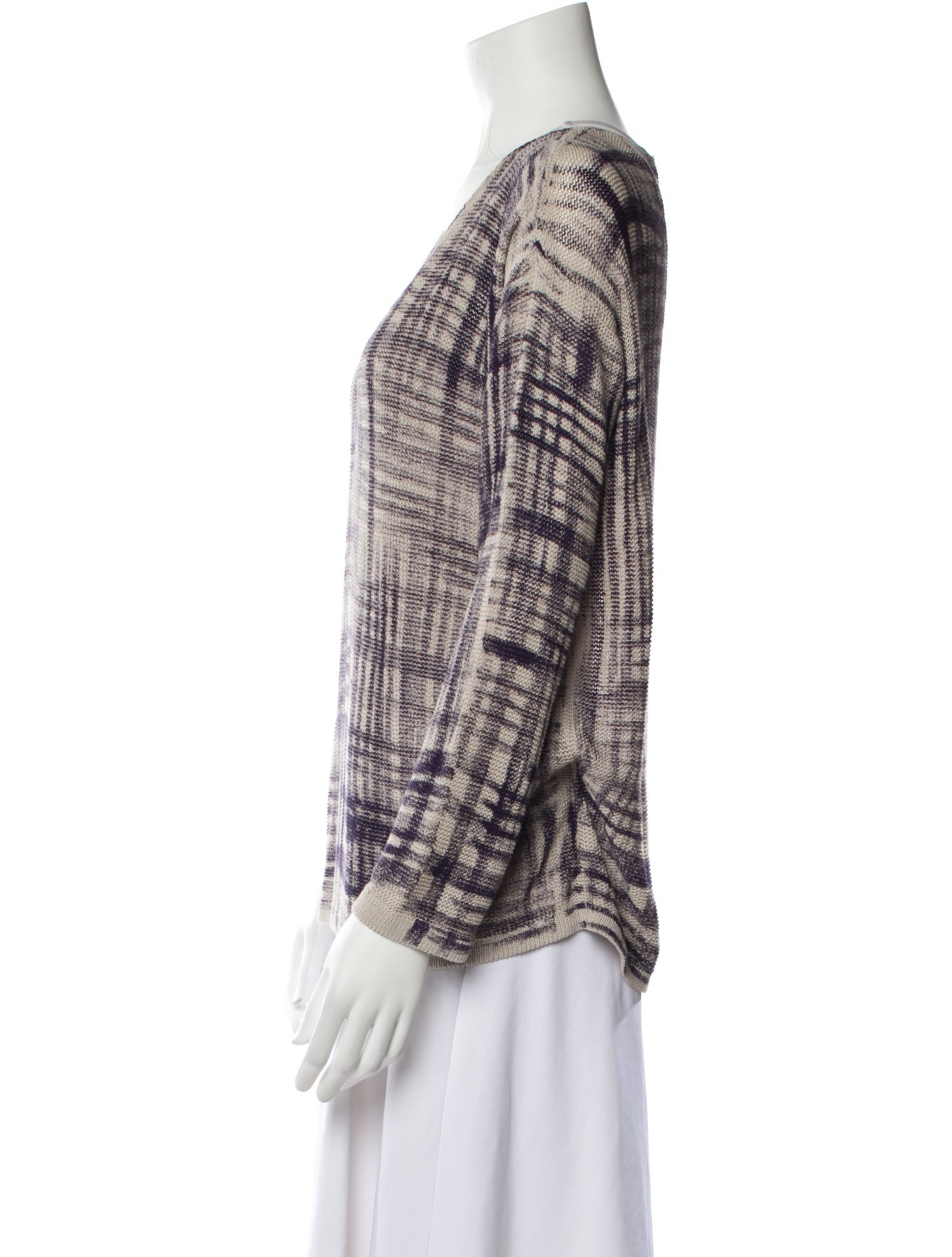 Margon Metamorfosi Plaid Print V-Neck Sweater