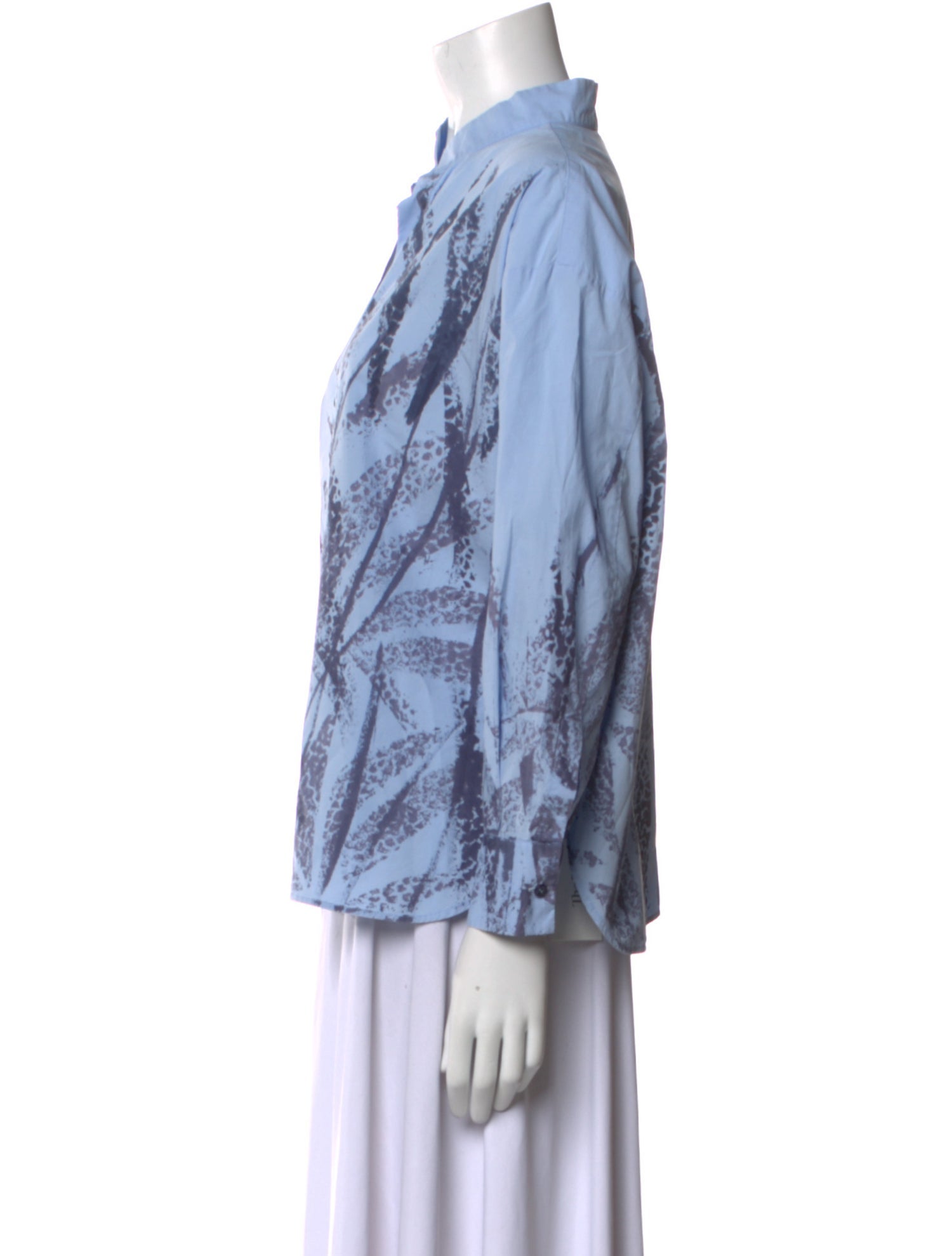 Margon Metamorfosi Printed V-Neck Button-Up Top