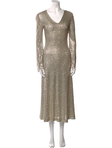 Mollie Parnis Studio Dresses V-Neck Midi Length Dress XXS