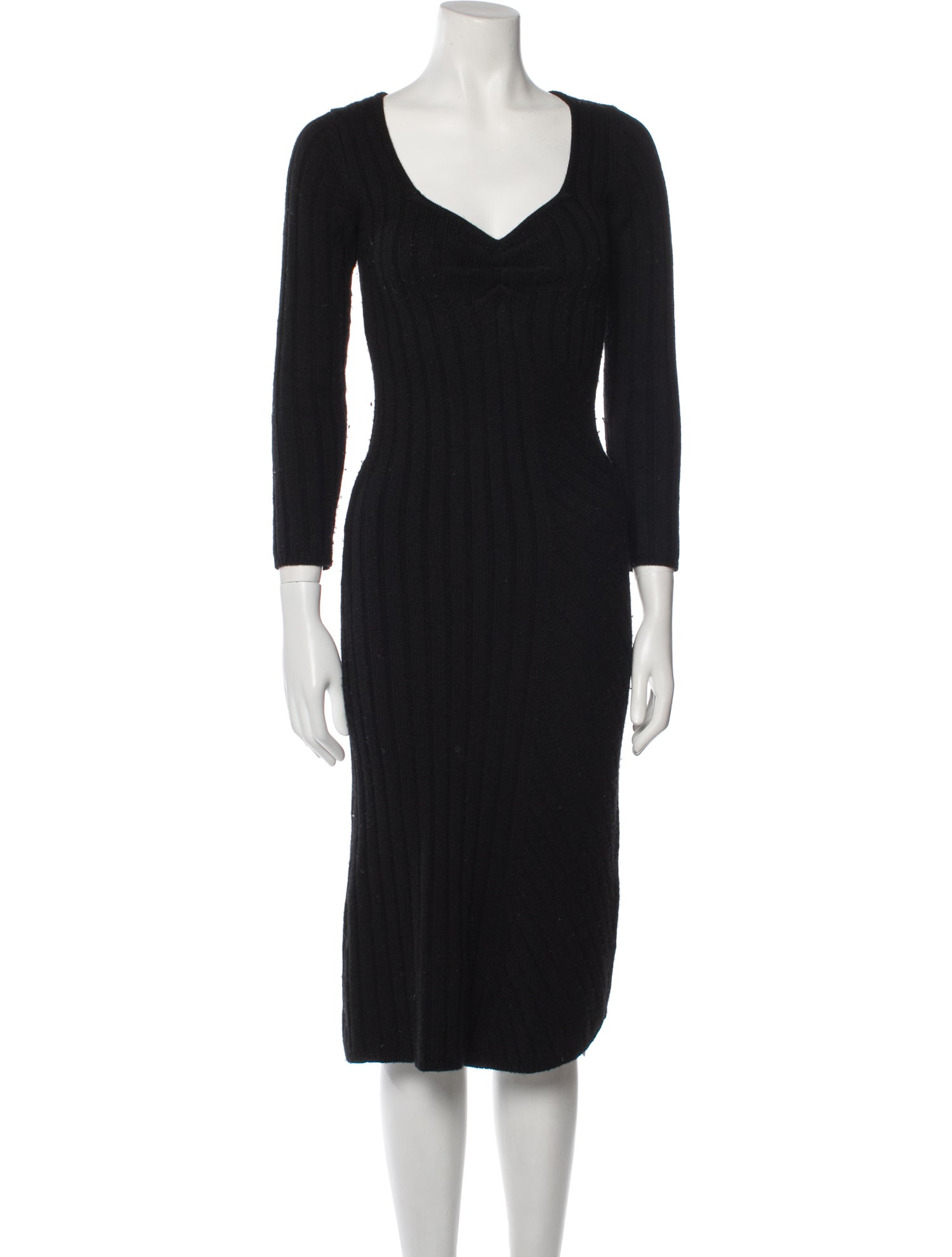 V-Neck Midi Length Dress